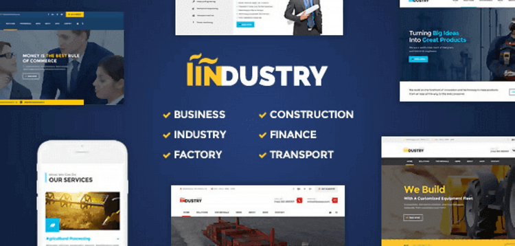Item cover for download INDUSTRY – BUSINESS FACTORY CONSTRUCTION TRANSPORT & FINANCE WORDPRESS THEME