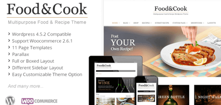 Item cover for download FOOD & COOK – MULTIPURPOSE FOOD RECIPE WP THEME