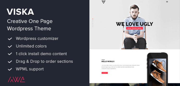 Item cover for download VISKA – CREATIVE ONE PAGE WORDPRESS THEME