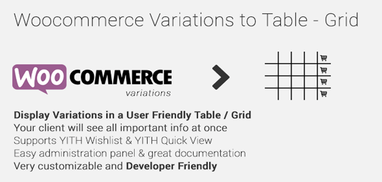Item cover for download Woocommerce Variations to Table - Grid