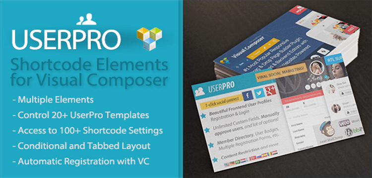 Item cover for download UserPro Shortcode Elements for Visual Composer
