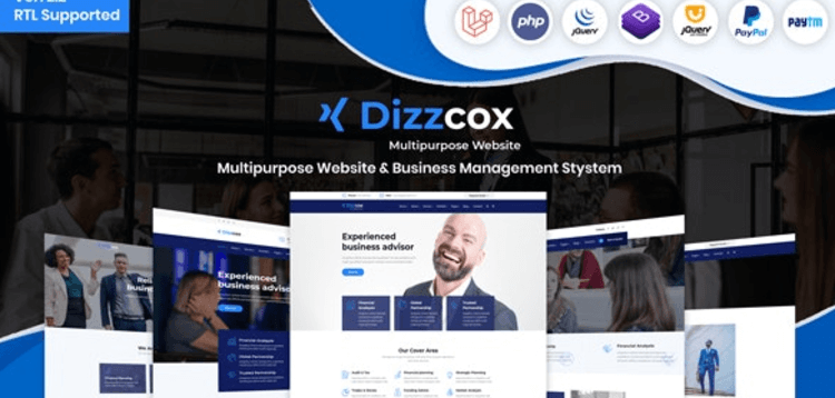 Item cover for download Dizzcox - Multipurpose Website & Business Management System CMS