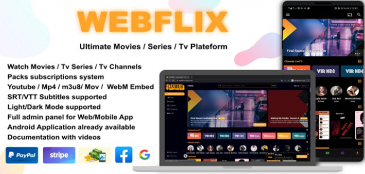 Item cover for download WebFlix - Movies - TV Series - Live TV Channels - Subscription