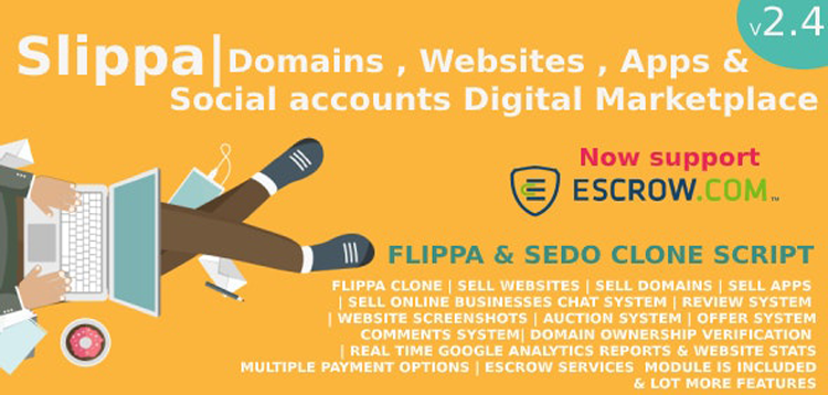 Item cover for download Slippa - Domains,Website ,App & Social Media Marketplace PHP Script