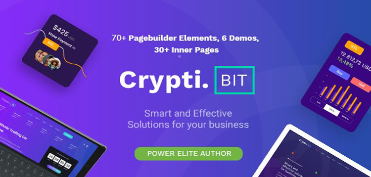 Item cover for download CryptiBIT - Technology, Cryptocurrency, ICO/IEO Landing PageWordPress theme