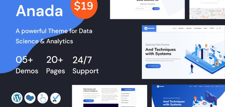 Item cover for download Anada - Data Science & Analytics Saas WordPress Theme