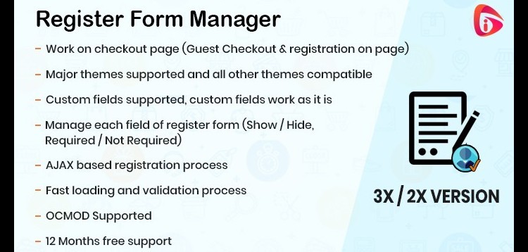 Item cover for download Register Form Manager for Opencart