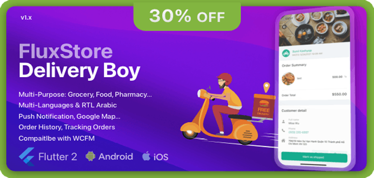 Item cover for download FluxStore Delivery Boy - Flutter App for Woocommerce