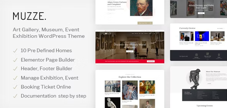 Item cover for download Muzze - Museum Art Gallery Exhibition WordPress Theme