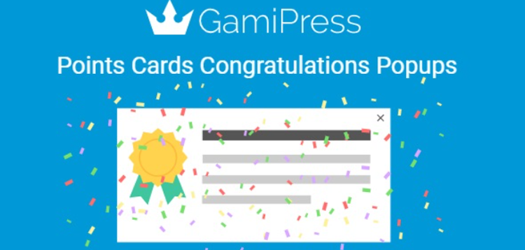 Item cover for download GamiPress Points Cards Congratulations Popups