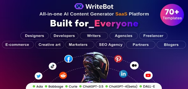 Item cover for download WriteBot - AI Content Generator SaaS Platform