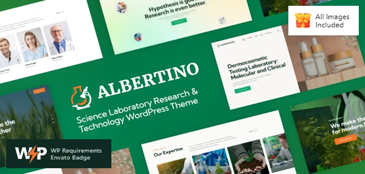 Item cover for download Albertino - Science Laboratory Research & Technology WordPress Theme