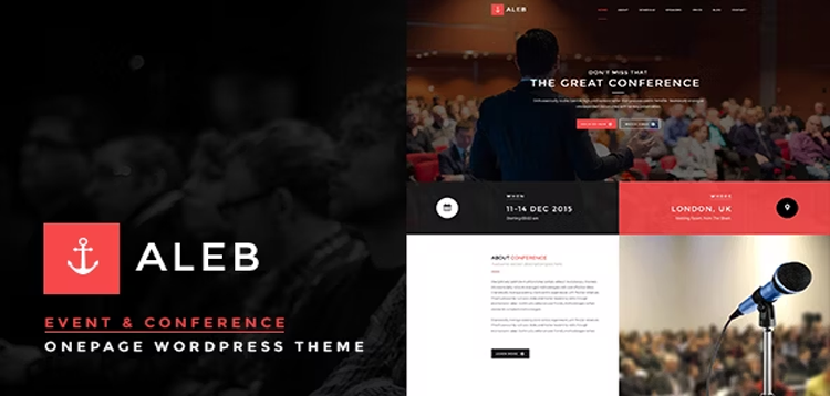 Item cover for download Event Landing Page WordPress Theme for Conference Marketing - Aleb