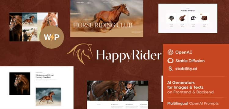 Item cover for download Happy Rider - Horse School & Equestrian Center WordPress Theme