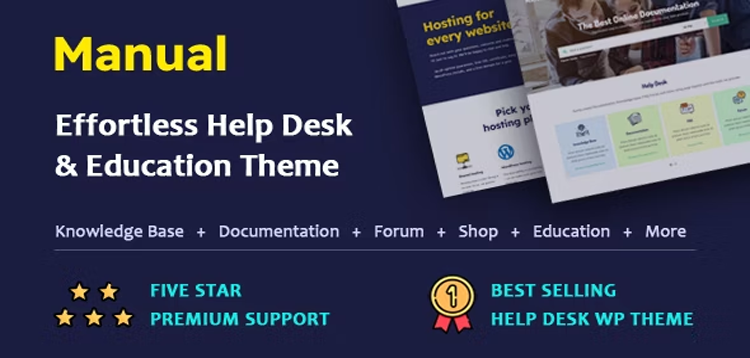 Item cover for download Manual - Documentation, Knowledge Base & Education WordPress Theme