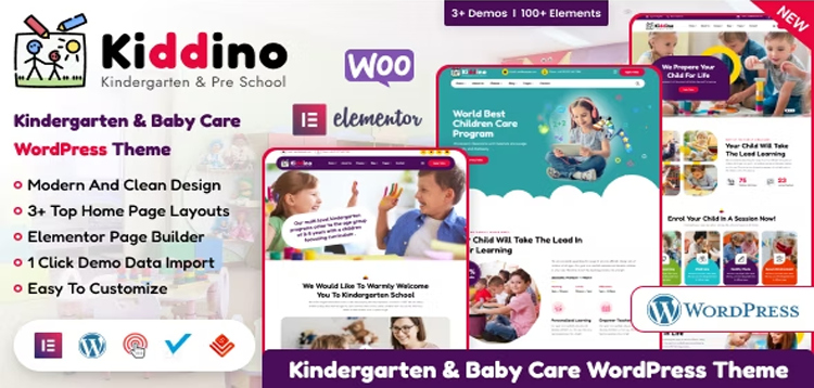 Item cover for download Kiddino - Kids & Kindergarten WordPress Theme
