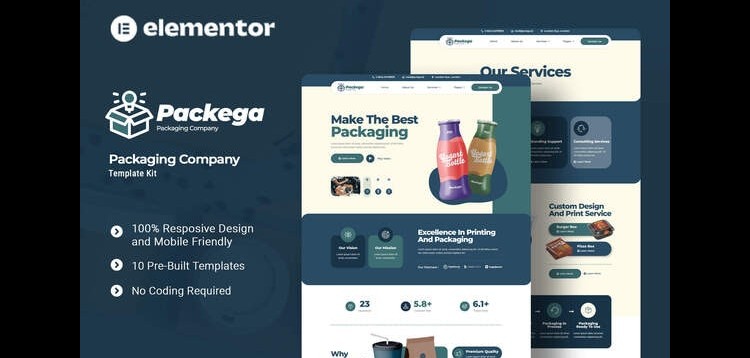 Item cover for download Packega - Packaging Company Elementor Template Kit