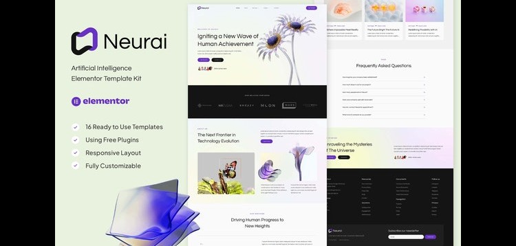 Item cover for download Neurai - Artificial Intelligence Elementor Template Kit