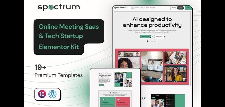 Item cover for download Spectrum - Online Meeting Saas Elementor Pro Template Kit
