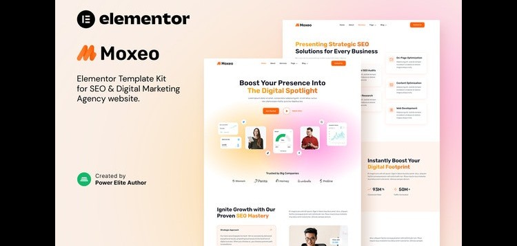 Item cover for download Moxeo – SEO & Digital Marketing Agency Elementor Template Kit