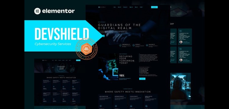 Item cover for download Devshield- Cybersecurity Services Elementor Pro Template Kit