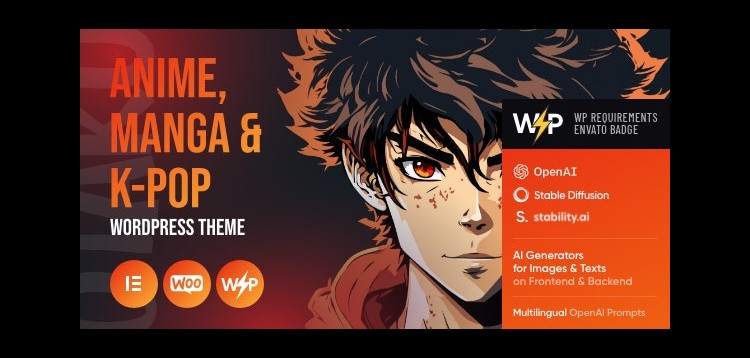Item cover for download Otaku- Anime, Manga & K-Pop WordPress Theme