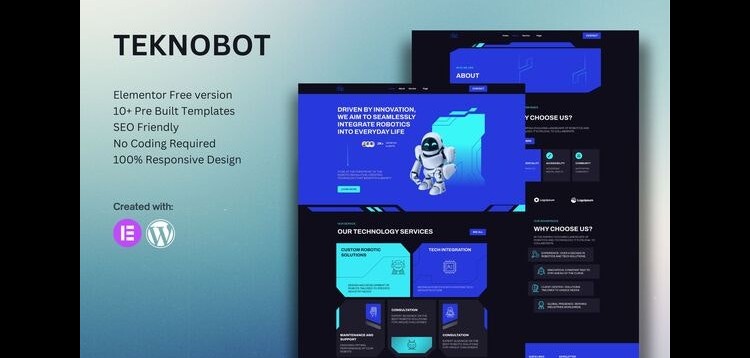 Item cover for download Teknobot- AI & Robotics Elementor Template Kit