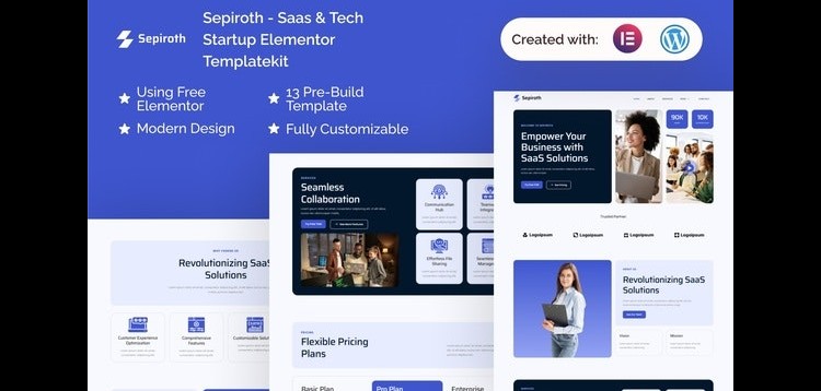 Item cover for download Sepiroth - Saas & Tech Startup Elementor Template Kit