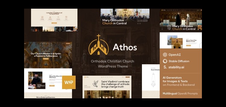 Item cover for download Athos - Orthodox Christian Church WordPress Theme