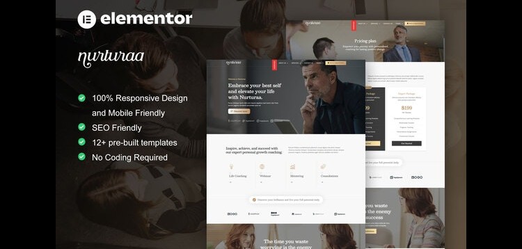 Item cover for download Nurturaa - Life Coach & Motivator Elementor Pro Template Kit