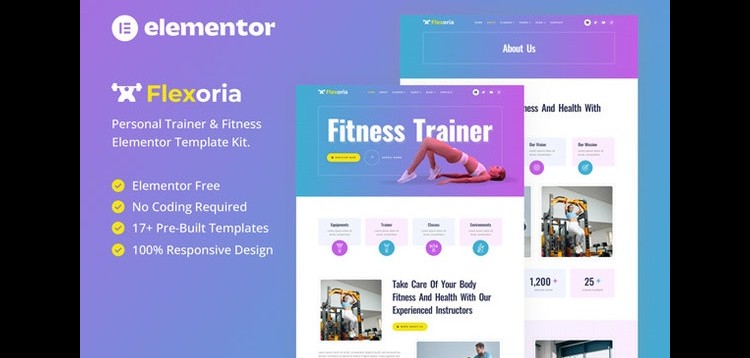 Item cover for download Flexoria - Personal Trainer & Fitness Elementor Template Kit