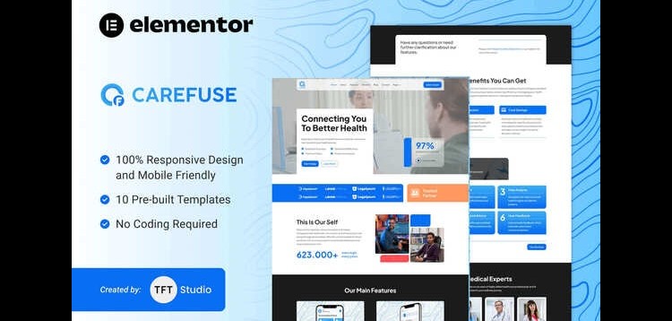 Item cover for download Carefuse - AI Health App Elementor Template Kit
